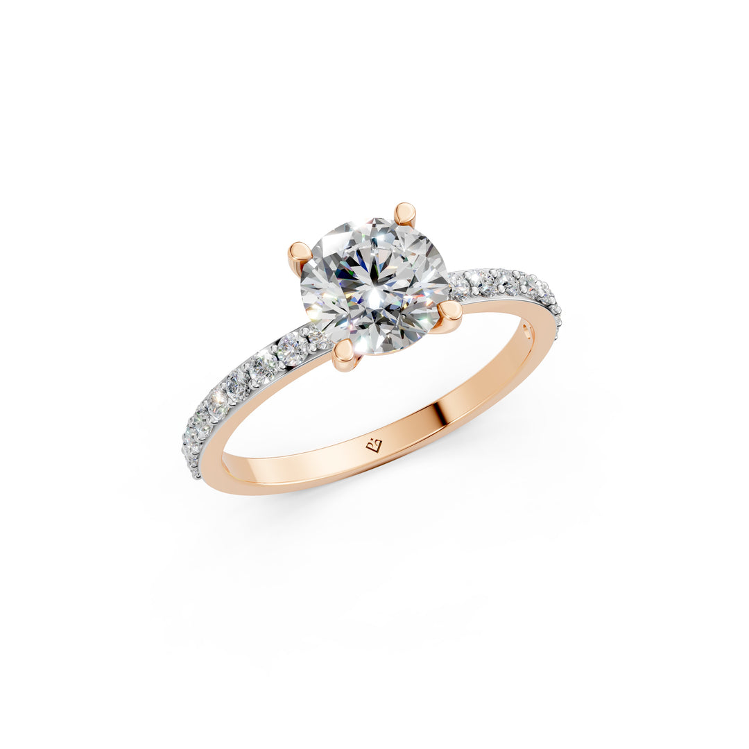 Elina Round Solitaire Diamond Womens Ring