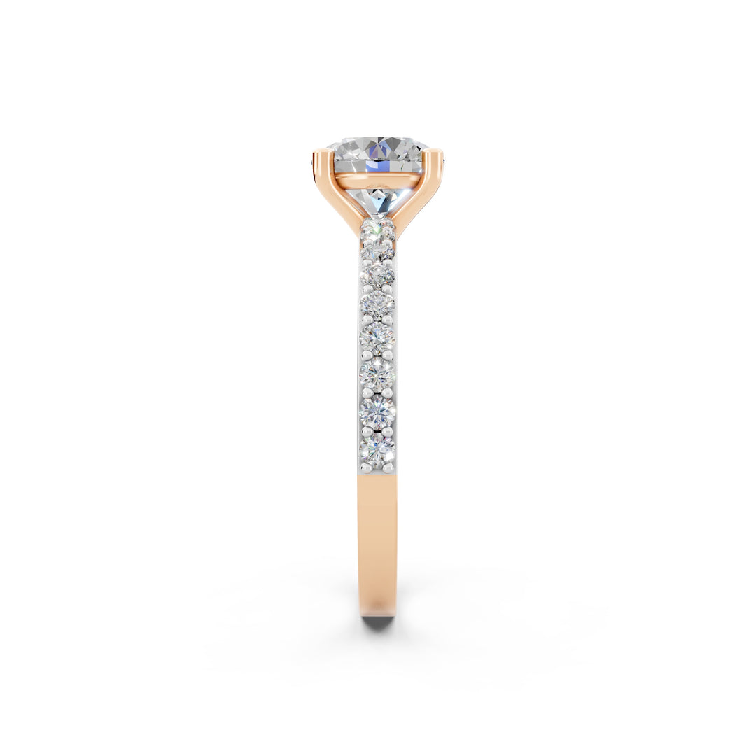Elina Round Solitaire Diamond Womens Ring