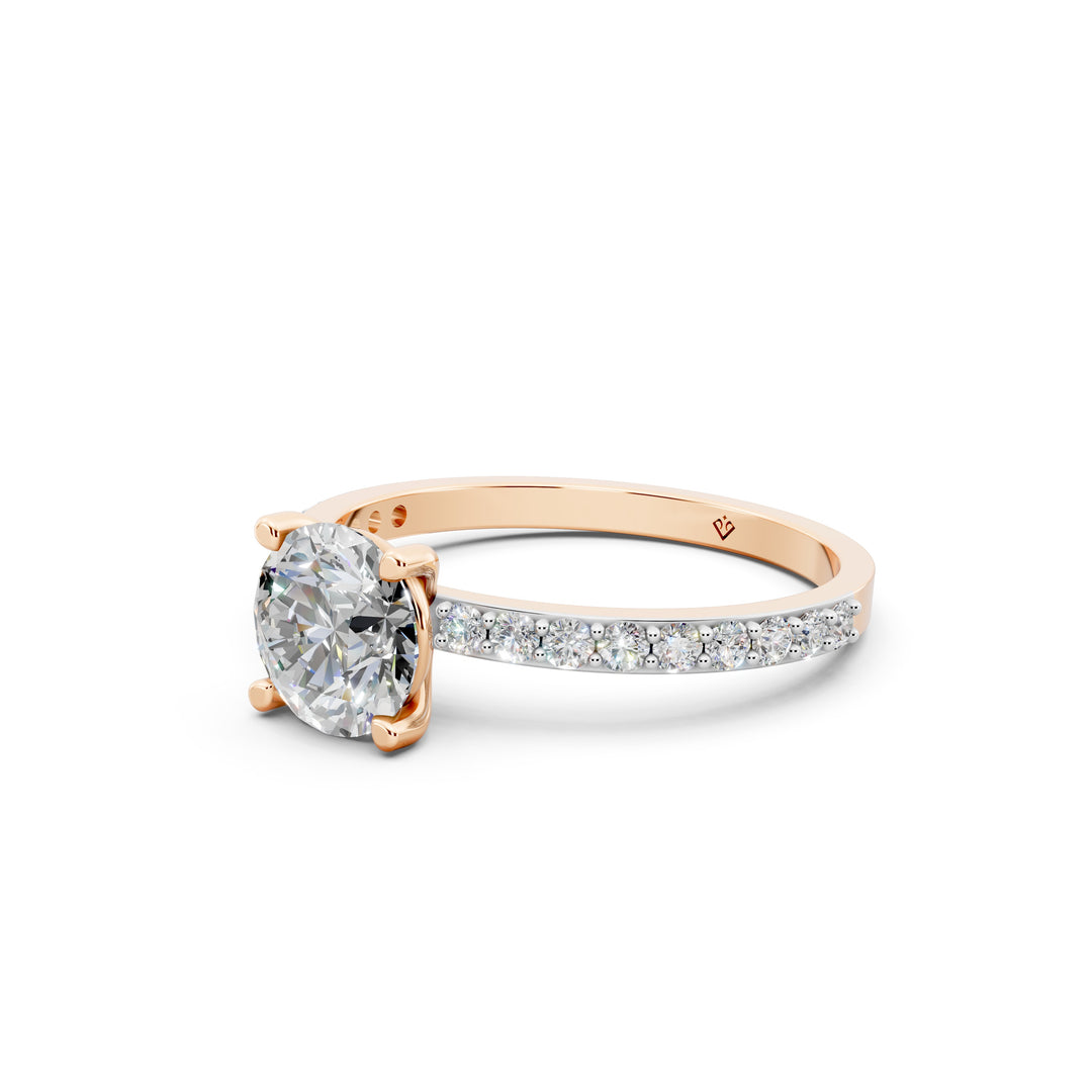 Elina Round Solitaire Diamond Womens Ring