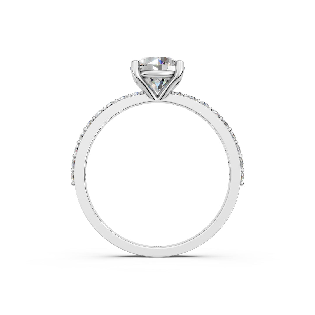 Elina Round Solitaire Diamond Womens Ring