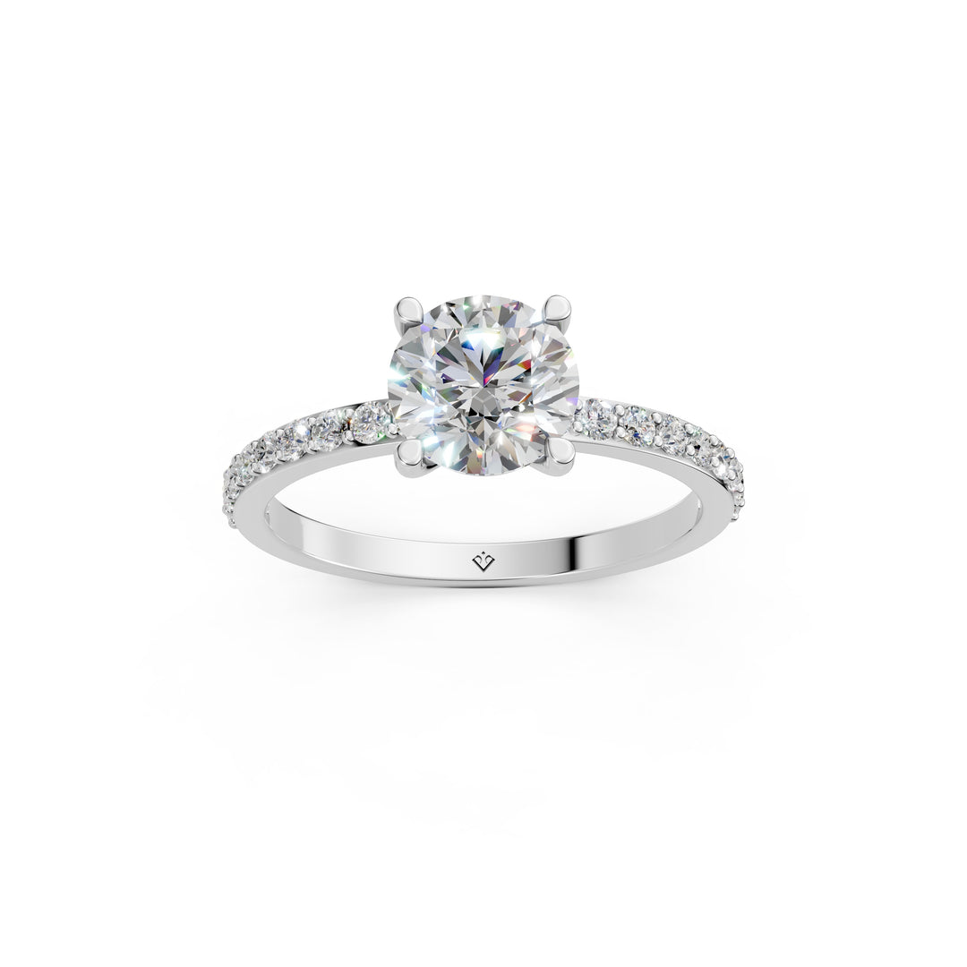 Elina Round Solitaire Diamond Womens Ring