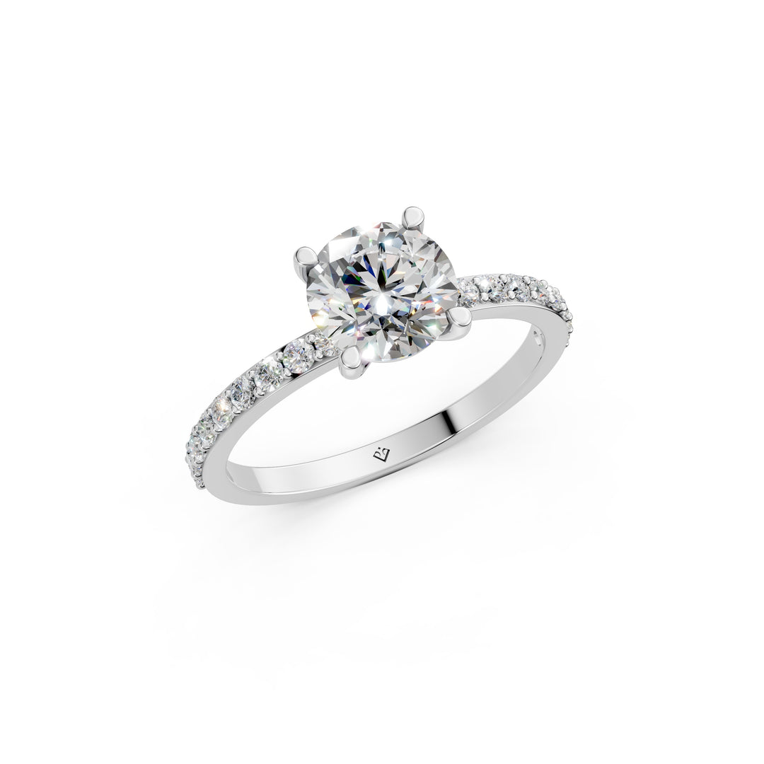Elina Round Solitaire Diamond Womens Ring