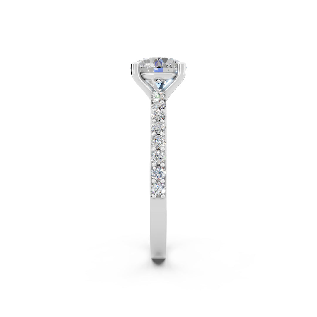 Elina Round Solitaire Diamond Womens Ring