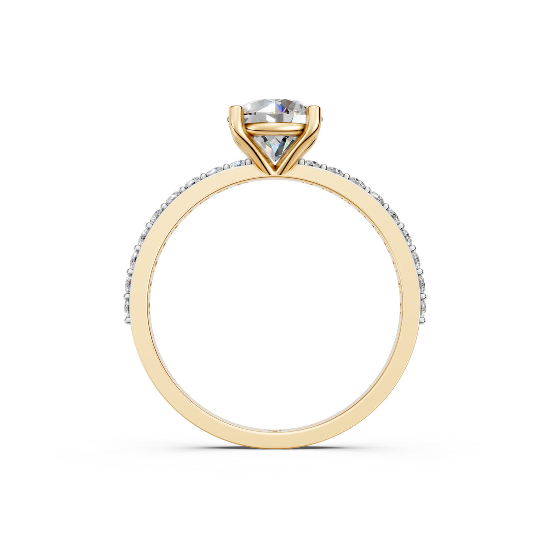 Elina Round Solitaire Diamond Womens Ring