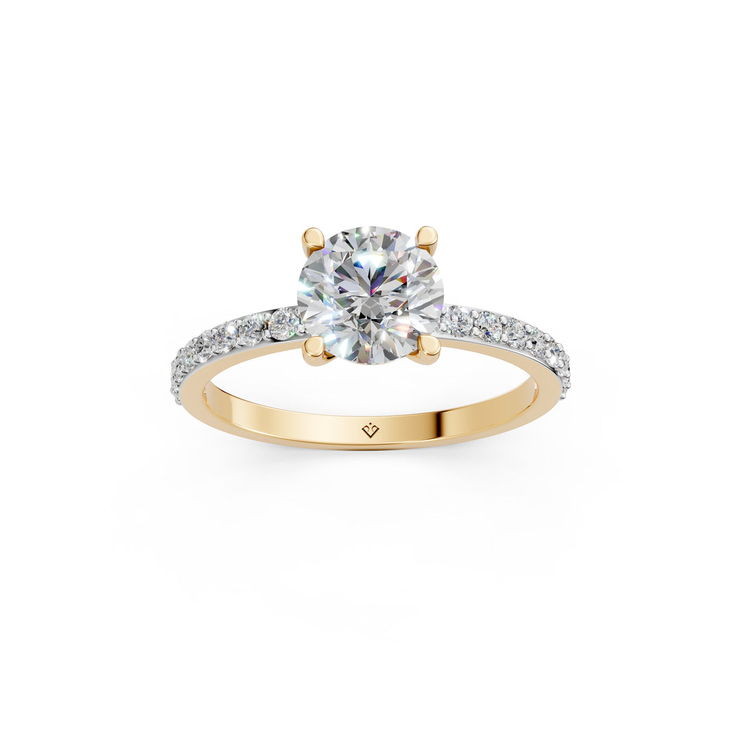 Elina Round Solitaire Diamond Womens Ring