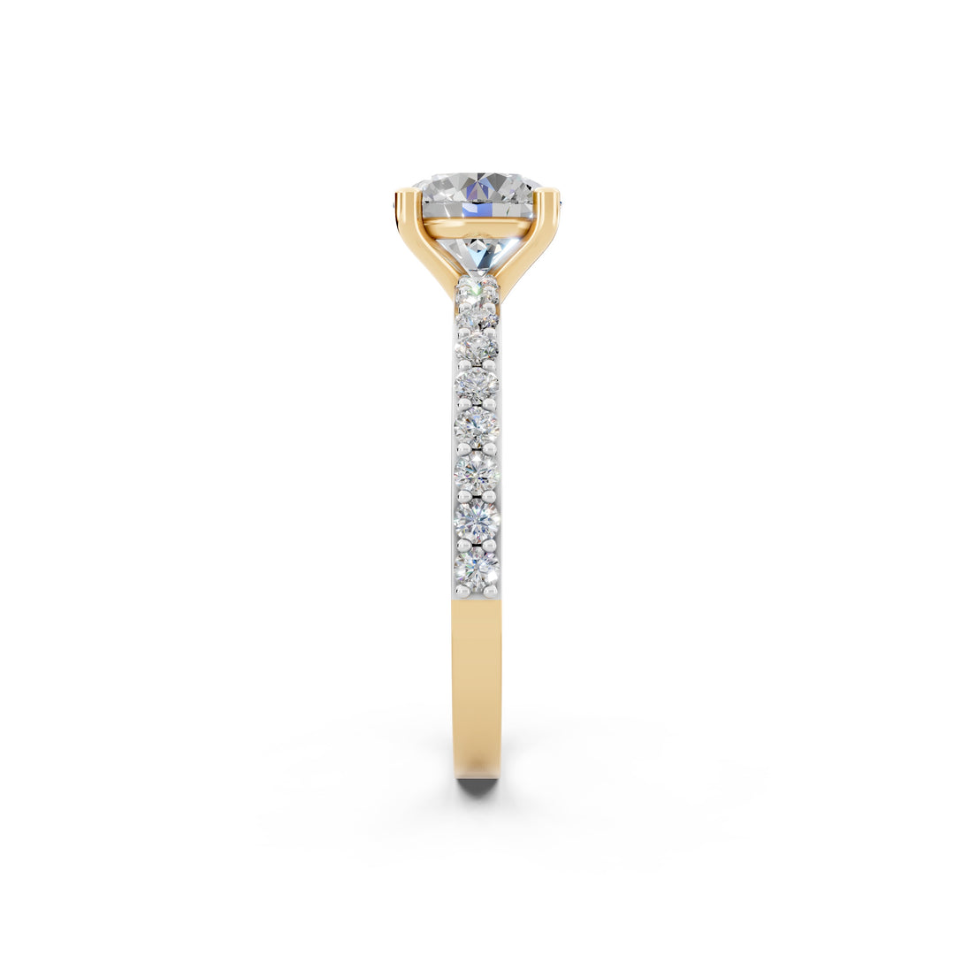 Elina Round Solitaire Diamond Womens Ring