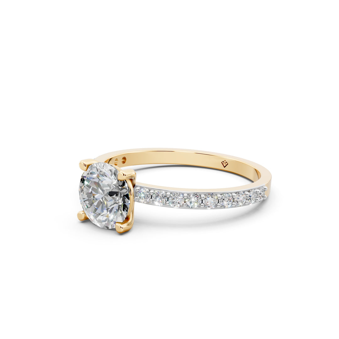 Elina Round Solitaire Diamond Womens Ring