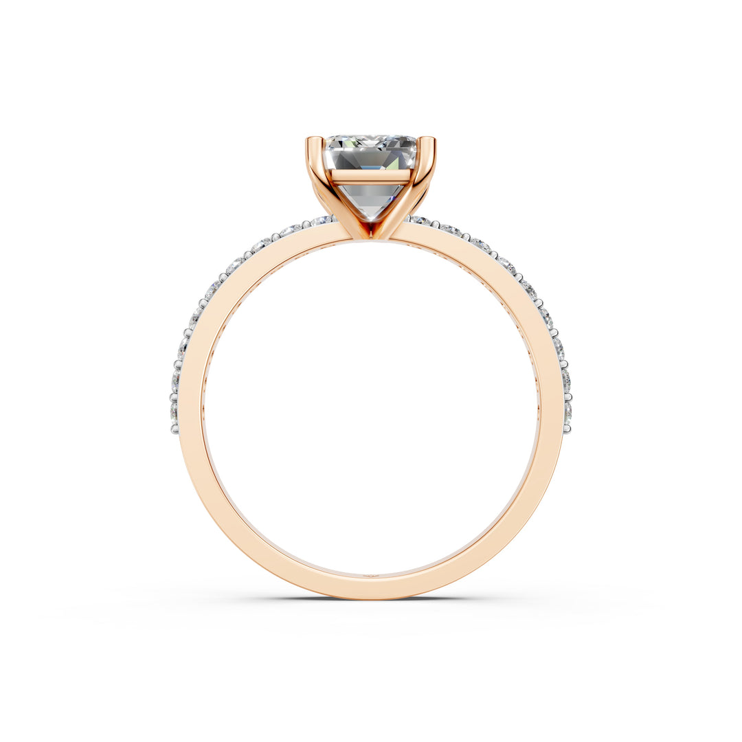 Elara emerald Solitaire Diamond Womens Ring