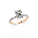 Load image into Gallery viewer, Elara emerald Solitaire Diamond Womens Ring
