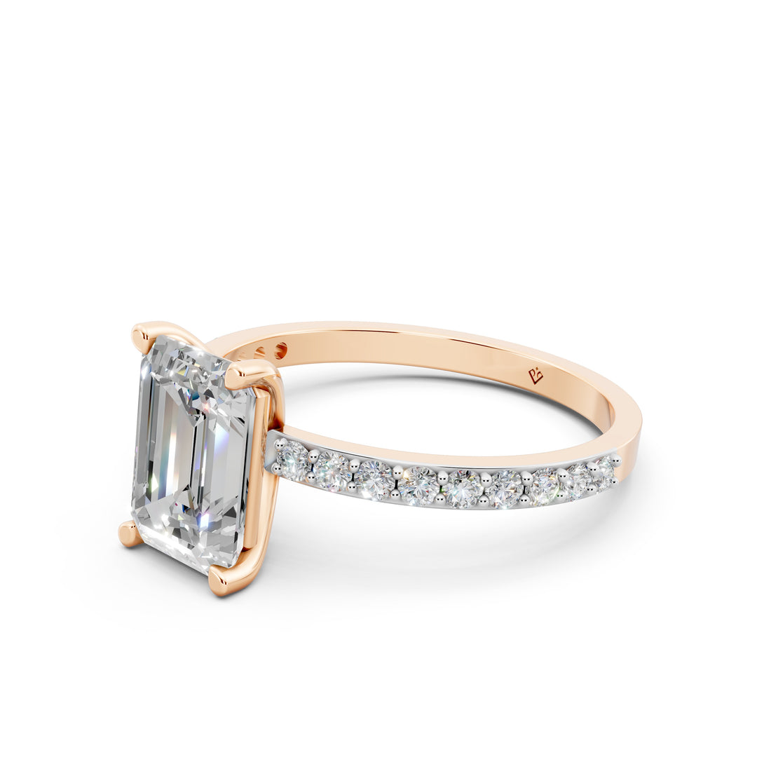 Elara emerald Solitaire Diamond Womens Ring