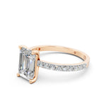 Load image into Gallery viewer, Elara emerald Solitaire Diamond Womens Ring
