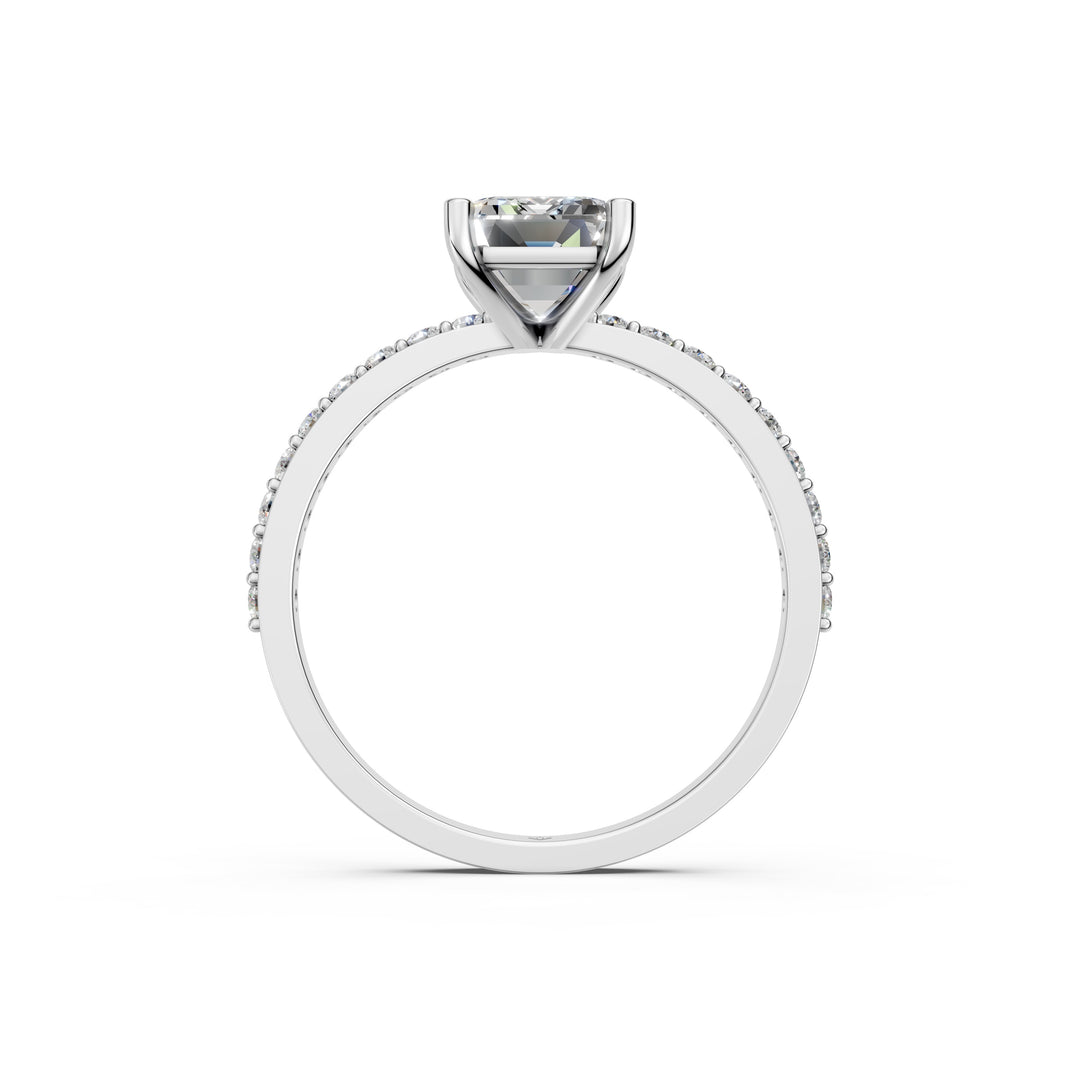 Elara emerald Solitaire Diamond Womens Ring
