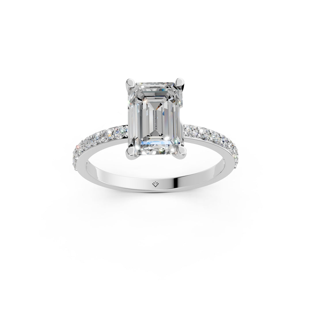 Elara emerald Solitaire Diamond Womens Ring