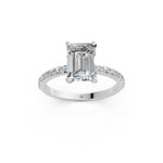 Load image into Gallery viewer, Elara emerald Solitaire Diamond Womens Ring

