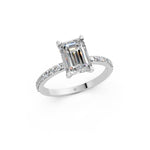 Load image into Gallery viewer, Elara emerald Solitaire Diamond Womens Ring
