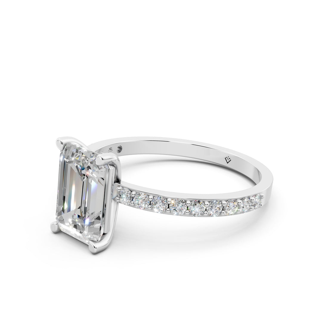 Elara emerald Solitaire Diamond Womens Ring