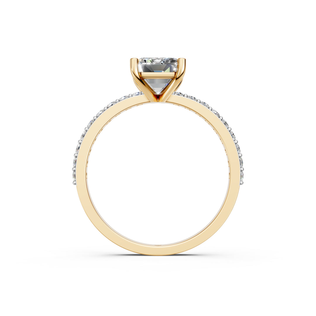 Elara emerald Solitaire Diamond Womens Ring