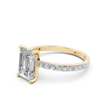 Load image into Gallery viewer, Elara emerald Solitaire Diamond Womens Ring
