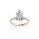 Load image into Gallery viewer, Dulara Pear Solitaire Diamond Womens Ring
