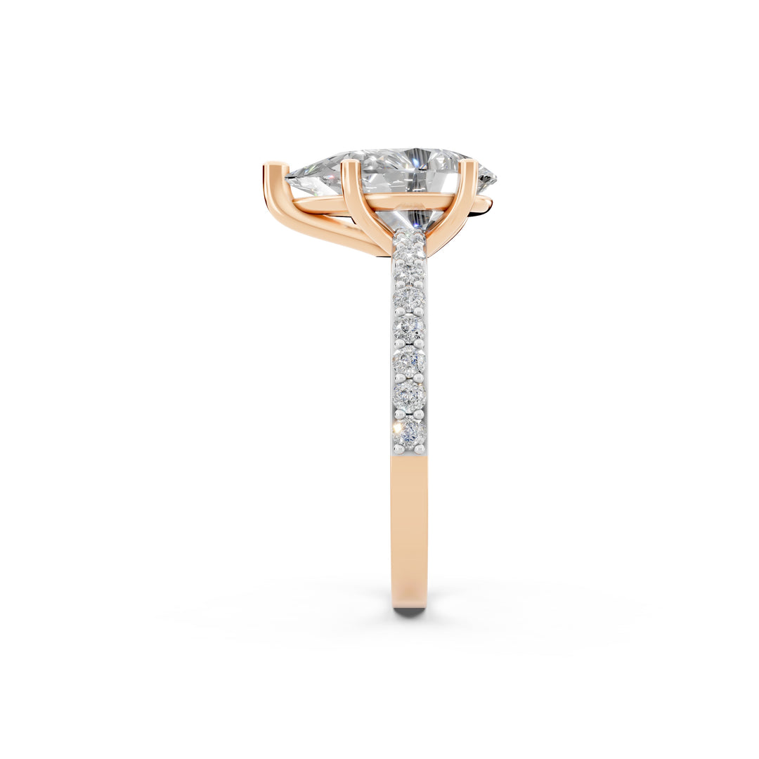 Dulara Pear Solitaire Diamond Womens Ring