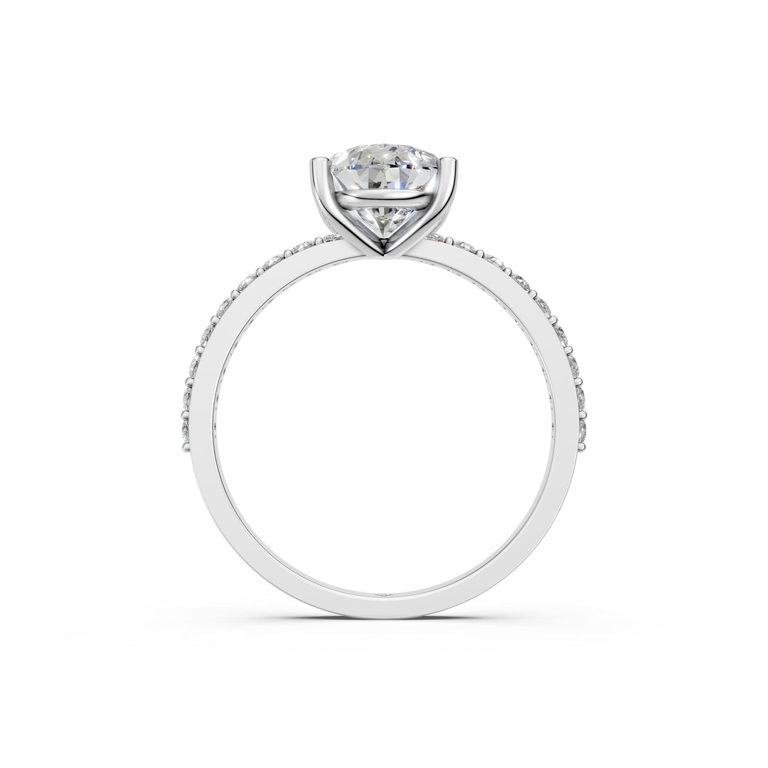 Dulara Pear Solitaire Diamond Womens Ring
