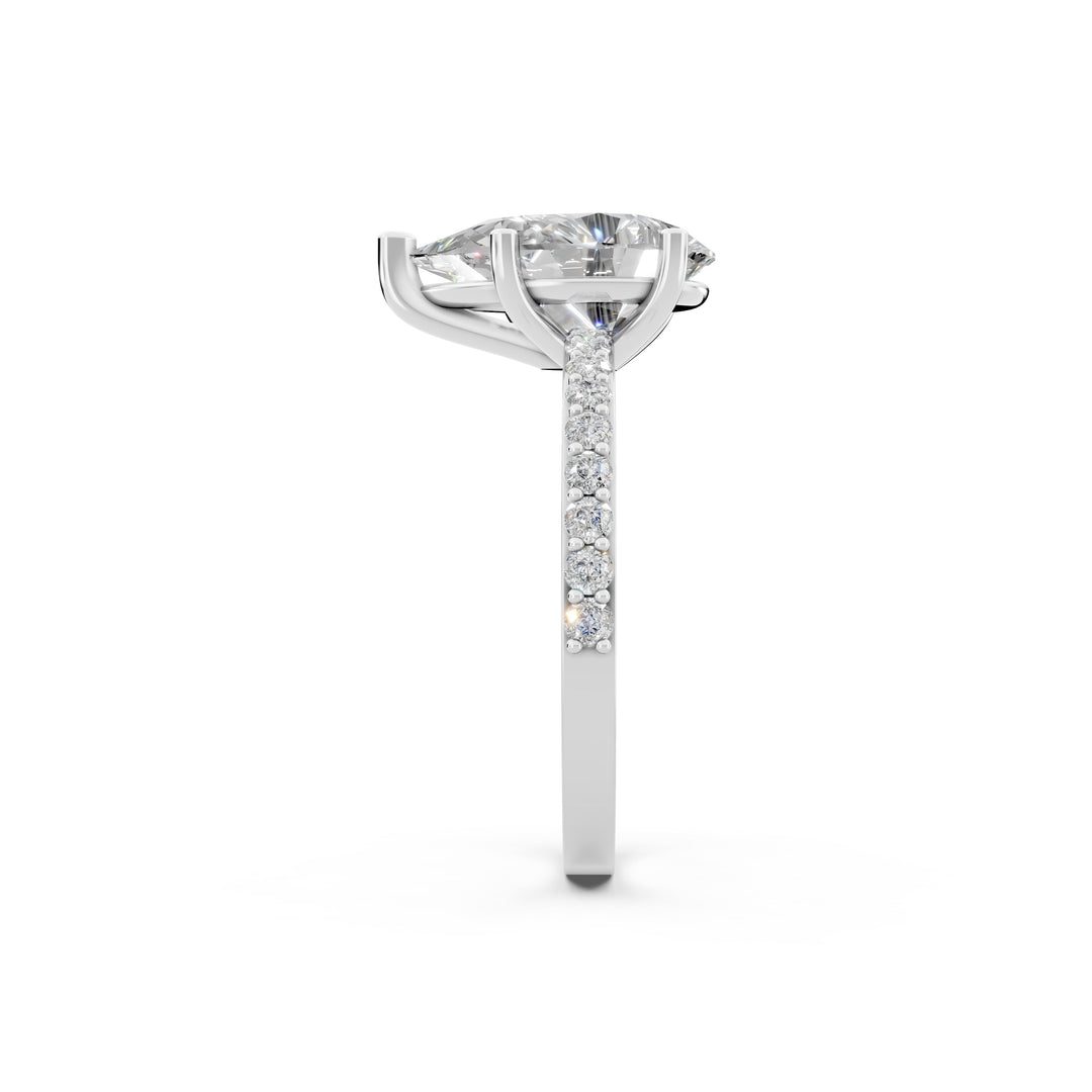 Dulara Pear Solitaire Diamond Womens Ring