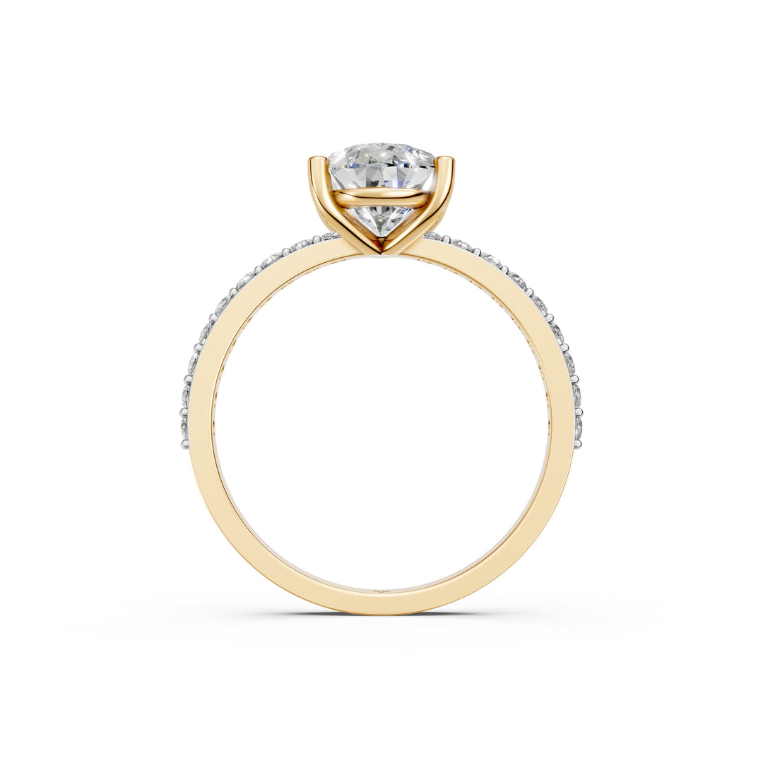 Dulara Pear Solitaire Diamond Womens Ring