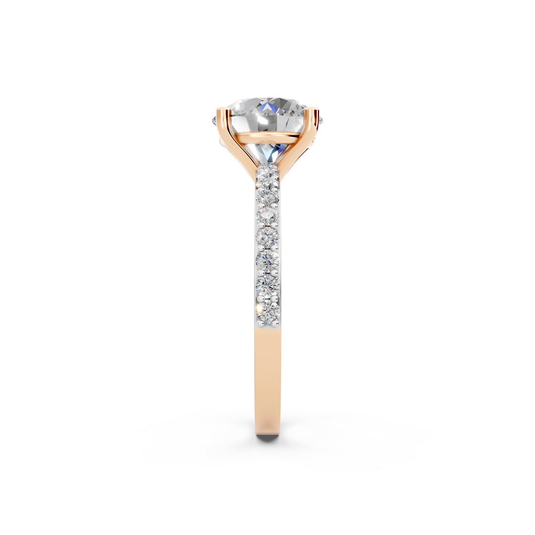 Drisa Round Solitaire Diamond Womens Ring