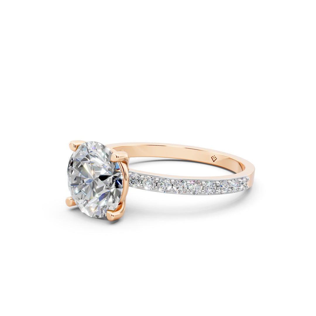 Drisa Round Solitaire Diamond Womens Ring