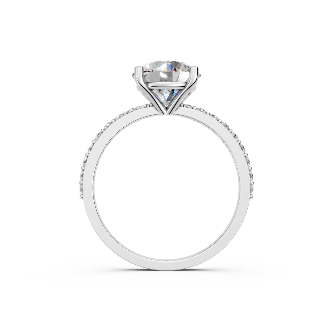 Drisa Round Solitaire Diamond Womens Ring