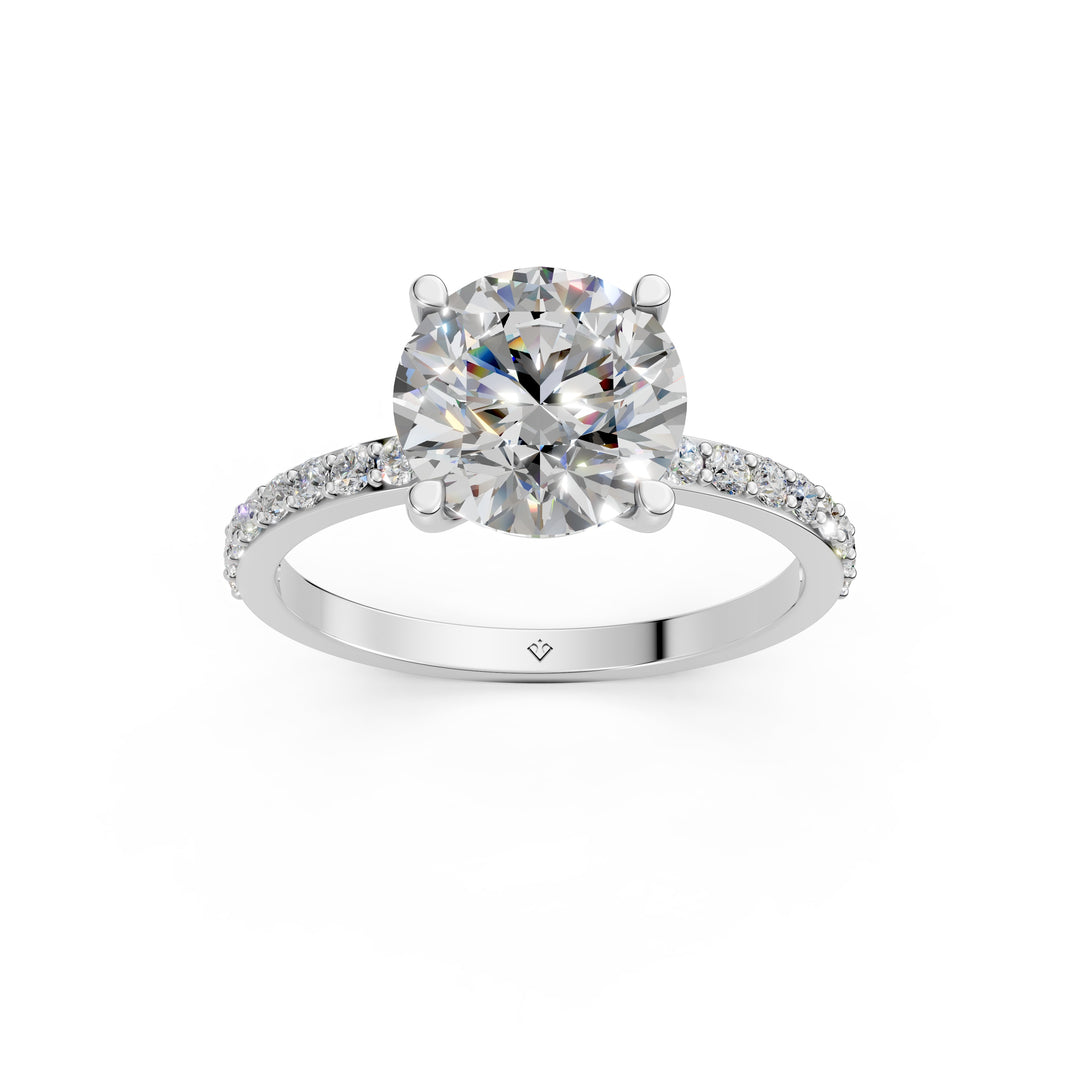 Drisa Round Solitaire Diamond Womens Ring