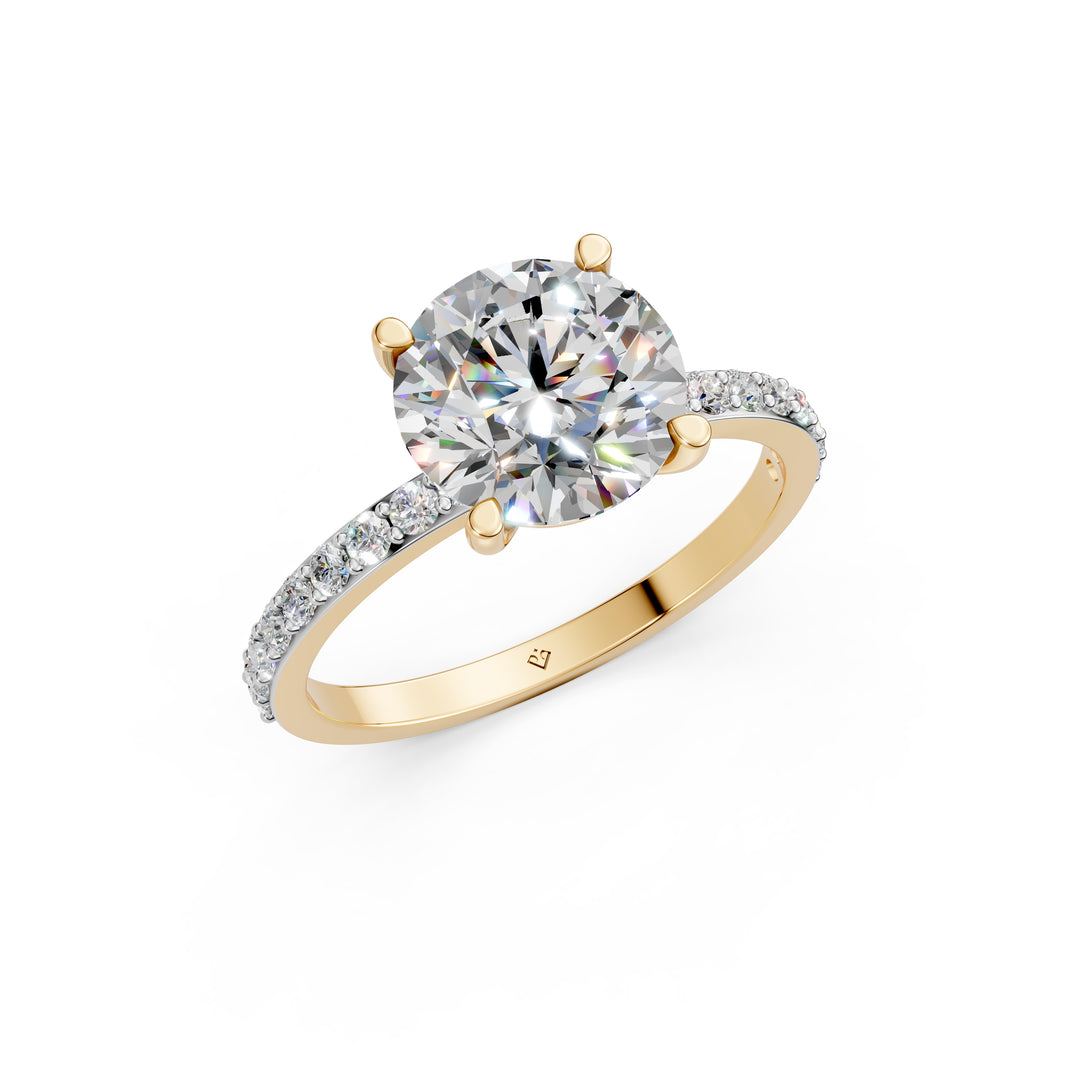 Drisa Round Solitaire Diamond Womens Ring