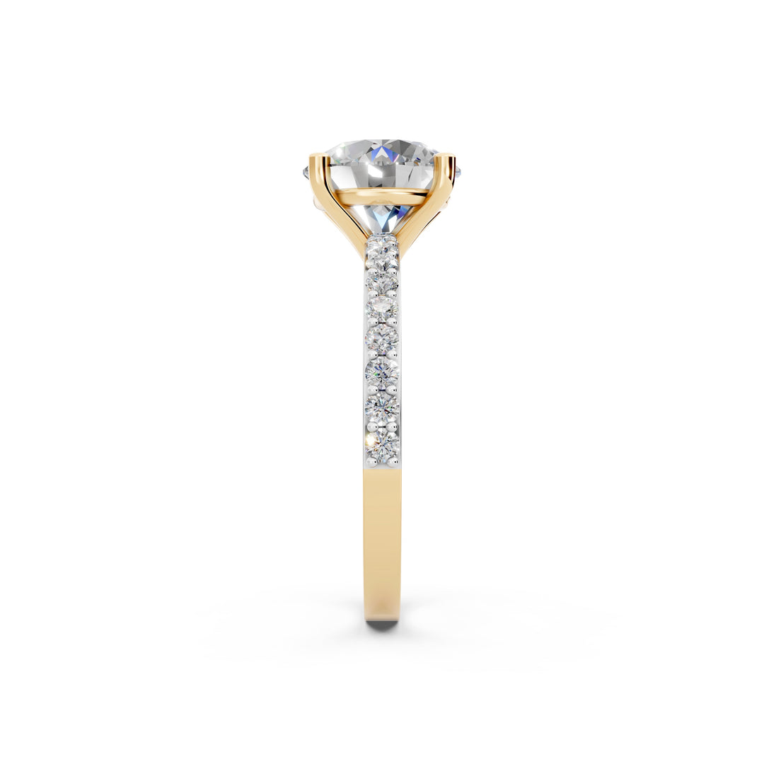 Drisa Round Solitaire Diamond Womens Ring