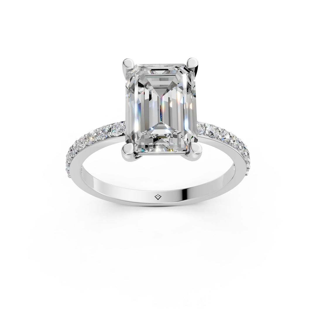 Dreya Emerald Solitaire Diamond Womens Ring