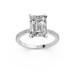 Load image into Gallery viewer, Dreya Emerald Solitaire Diamond Womens Ring
