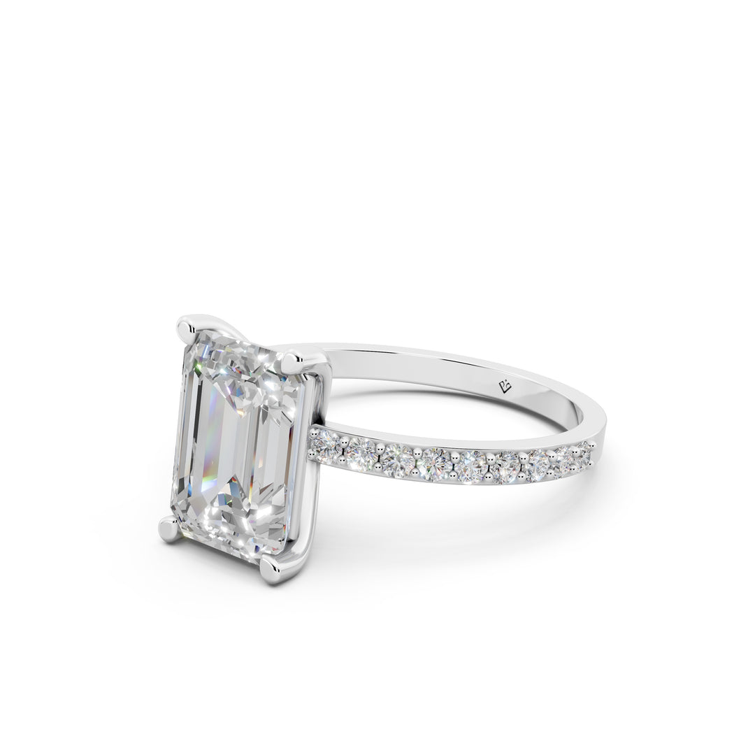 Dreya Emerald Solitaire Diamond Womens Ring
