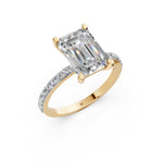 Load image into Gallery viewer, Dreya Emerald Solitaire Diamond Womens Ring

