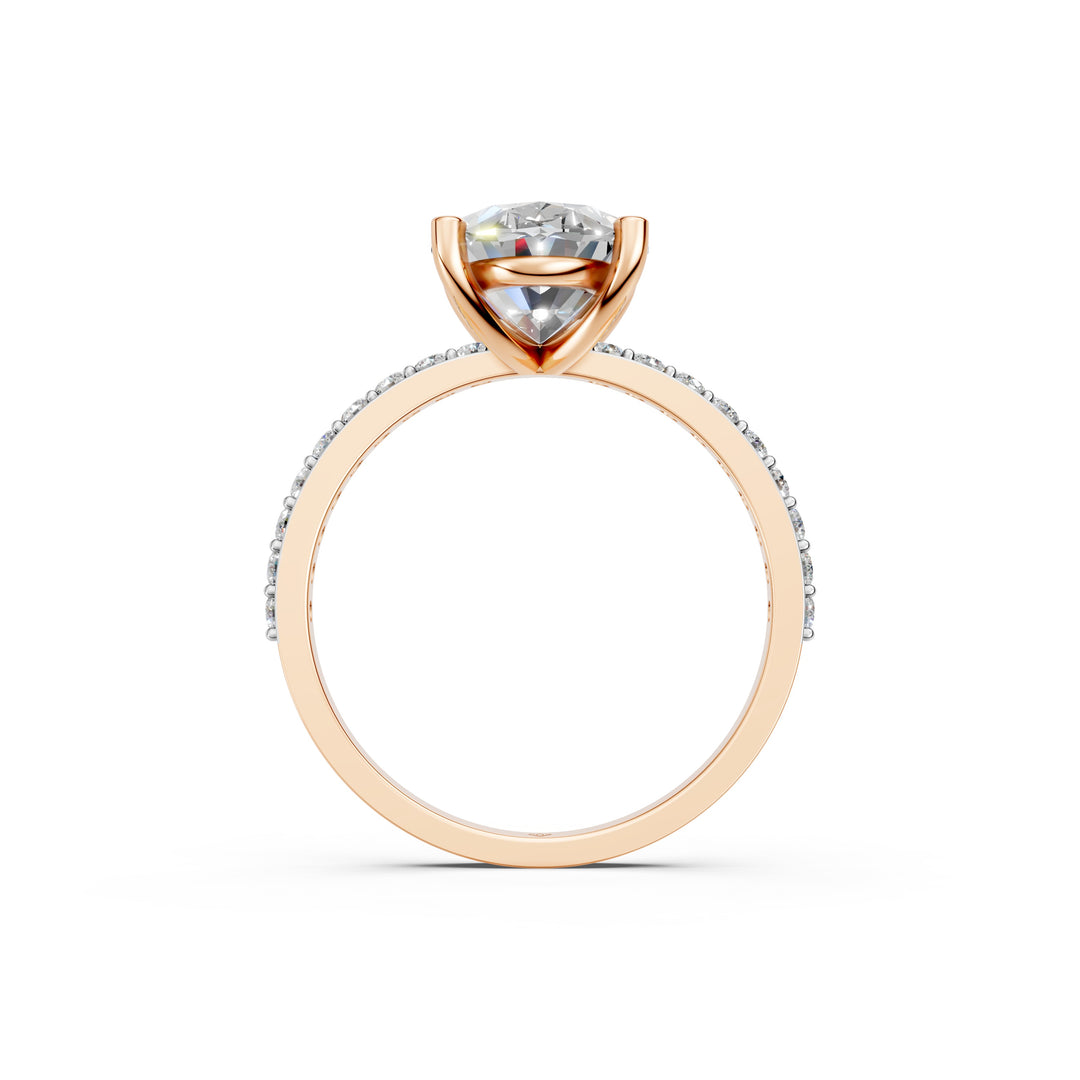 Divia Oval Solitaire Diamond Womens Ring
