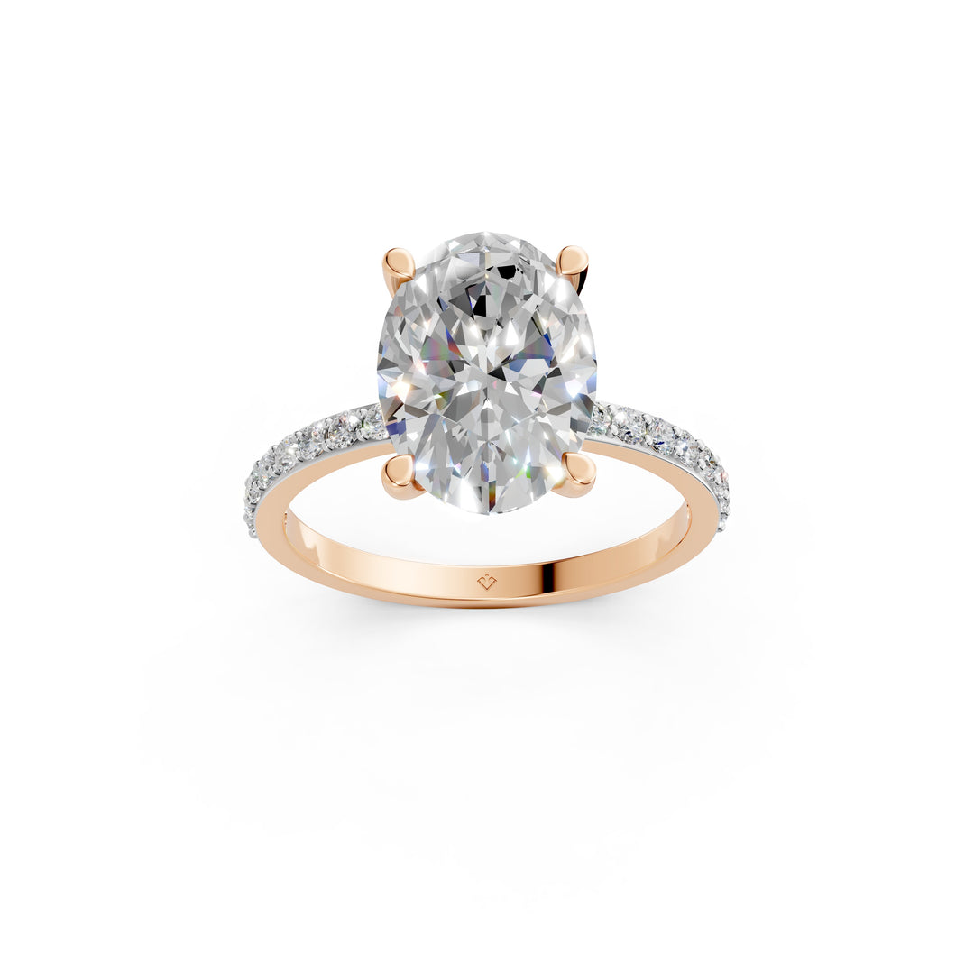 Divia Oval Solitaire Diamond Womens Ring
