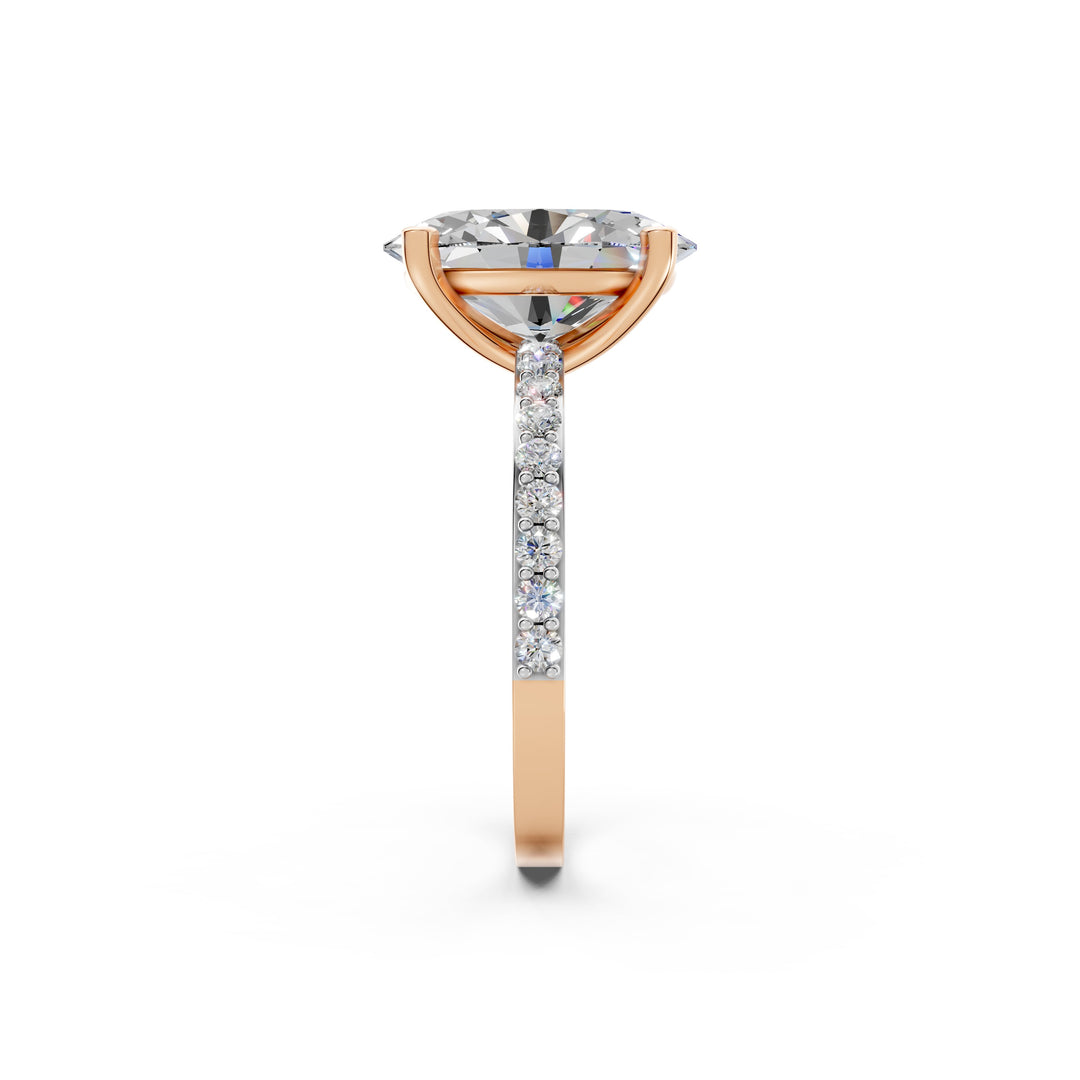 Divia Oval Solitaire Diamond Womens Ring