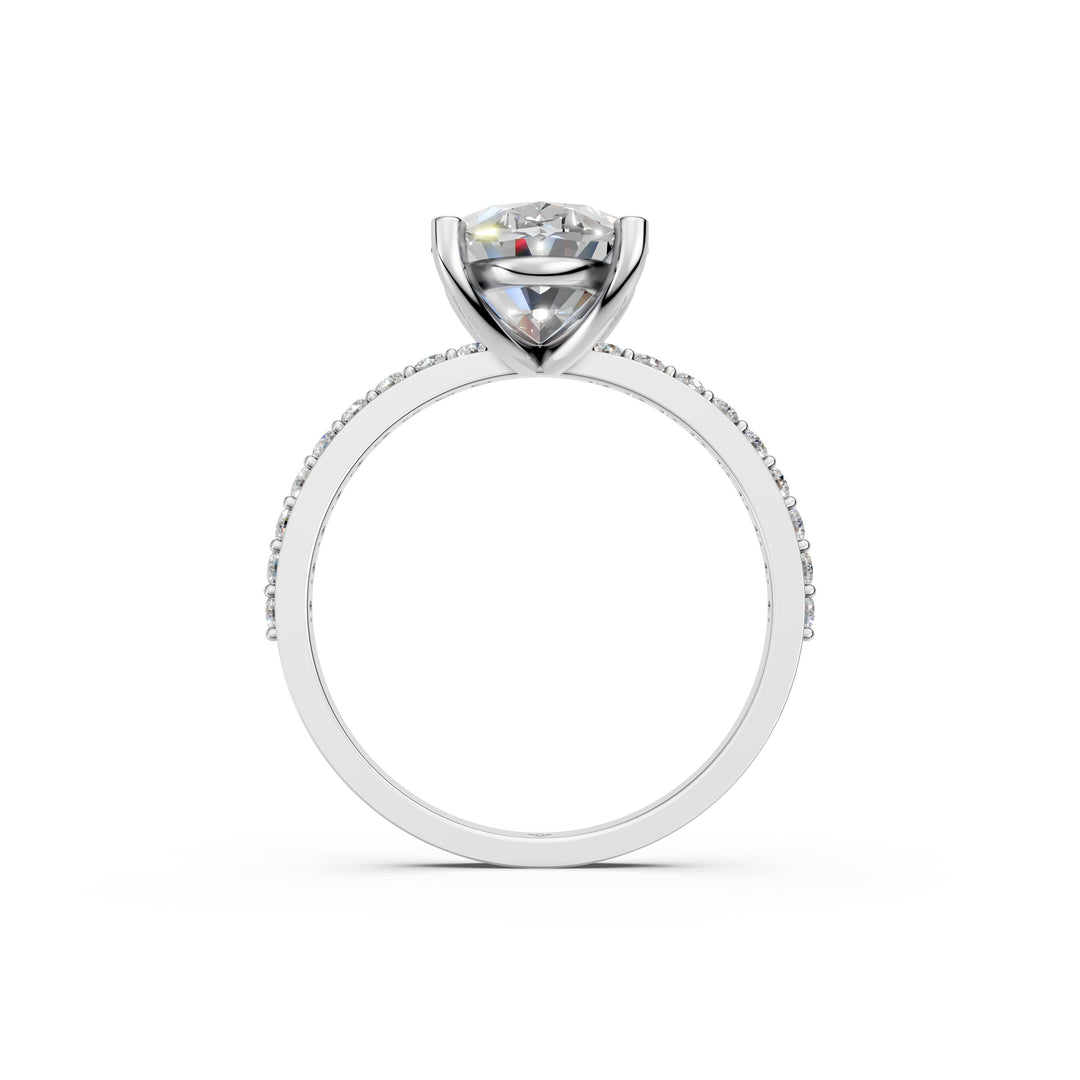Divia Oval Solitaire Diamond Womens Ring