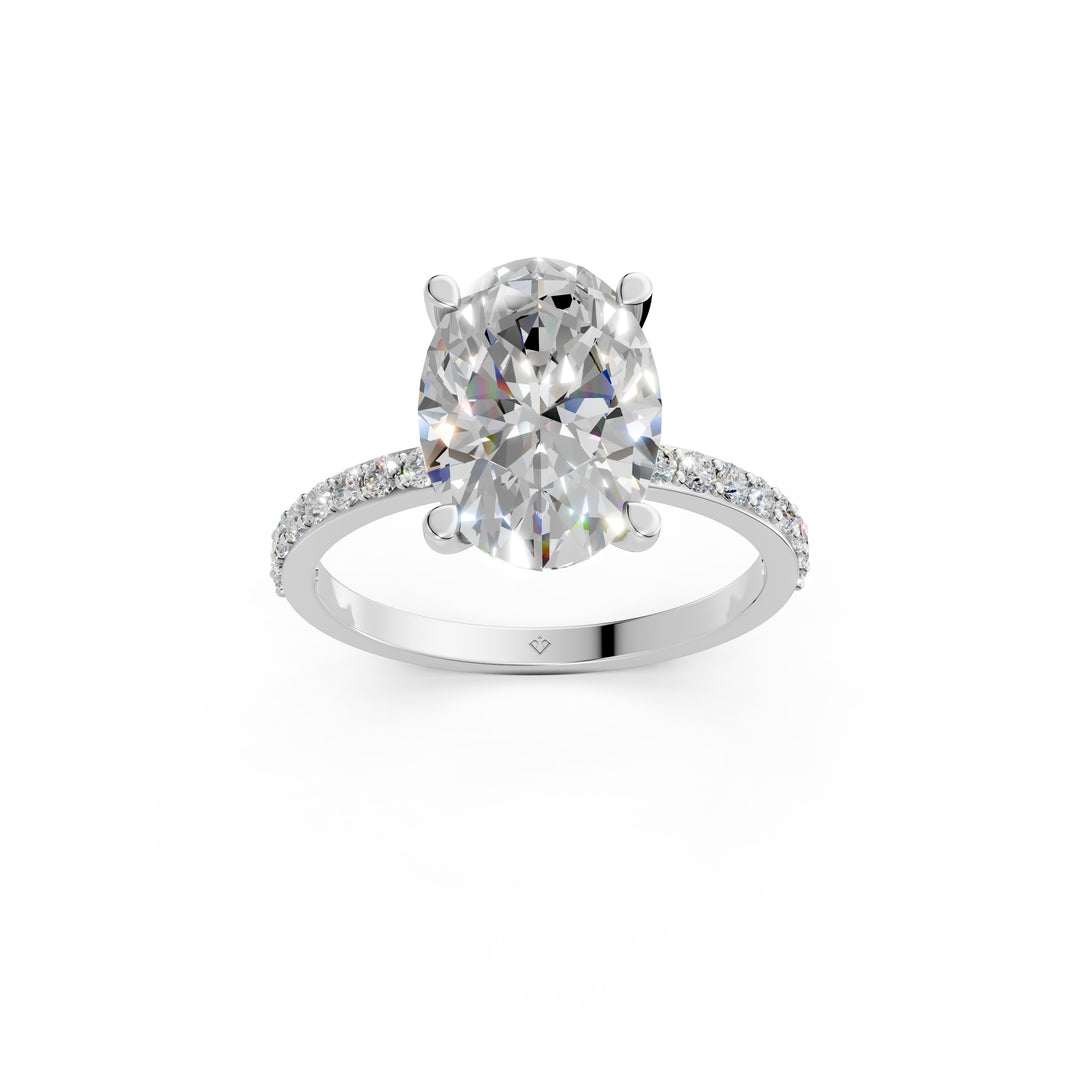 Divia Oval Solitaire Diamond Womens Ring