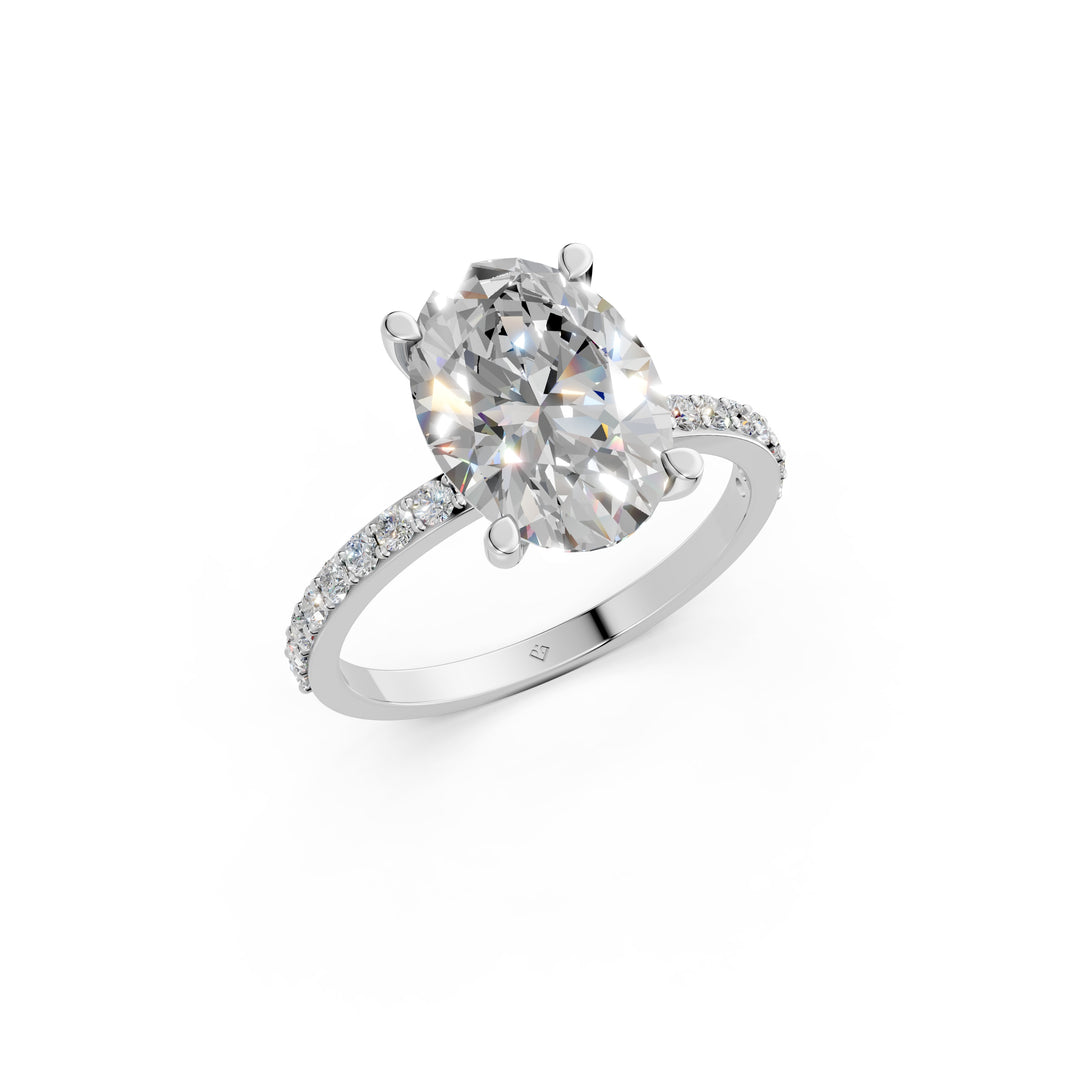 Divia Oval Solitaire Diamond Womens Ring