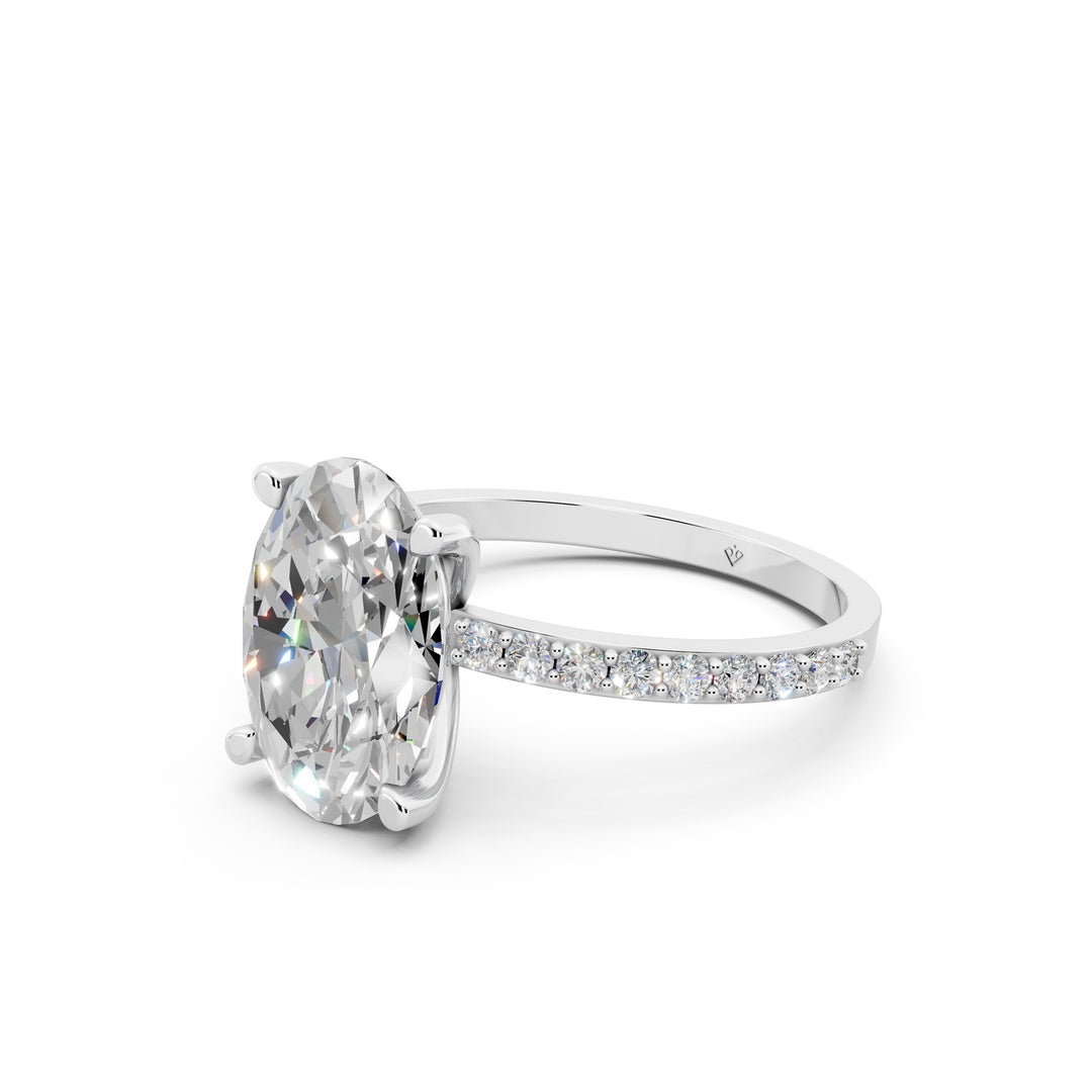 Divia Oval Solitaire Diamond Womens Ring