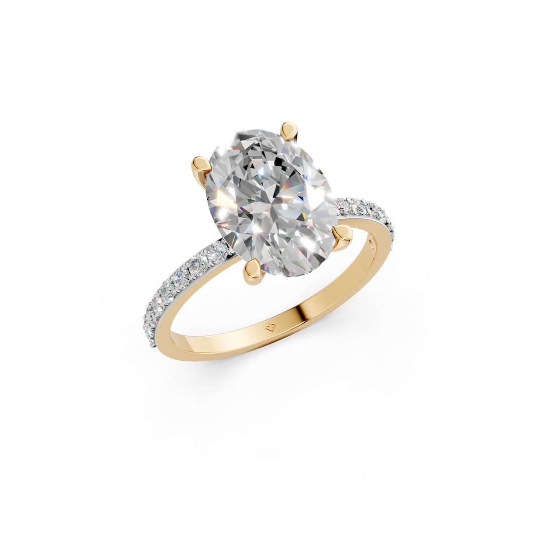 Divia Oval Solitaire Diamond Womens Ring