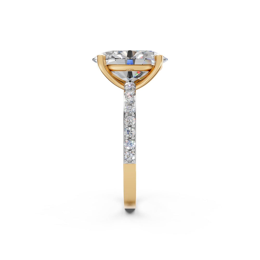 Divia Oval Solitaire Diamond Womens Ring