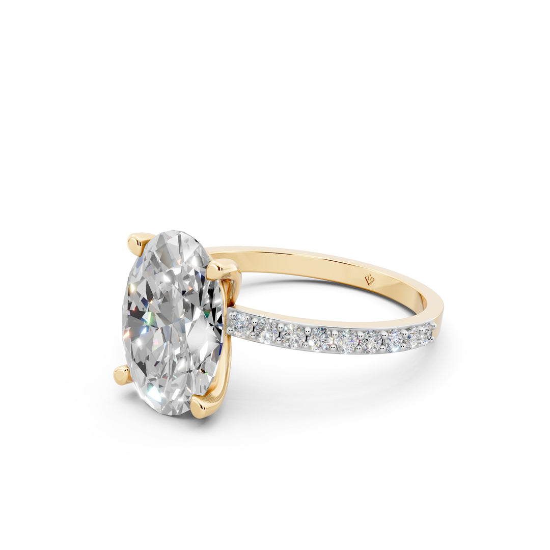 Divia Oval Solitaire Diamond Womens Ring