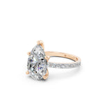 Load image into Gallery viewer, Diora Pear Solitaire Diamond Womens Ring
