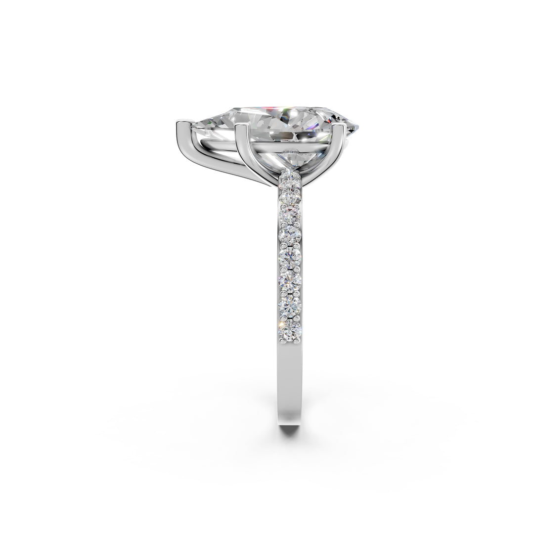 Diora Pear Solitaire Diamond Womens Ring