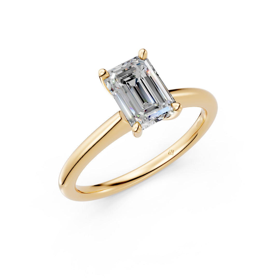 Malya Emerald Solitaire Diamond Womens Ring